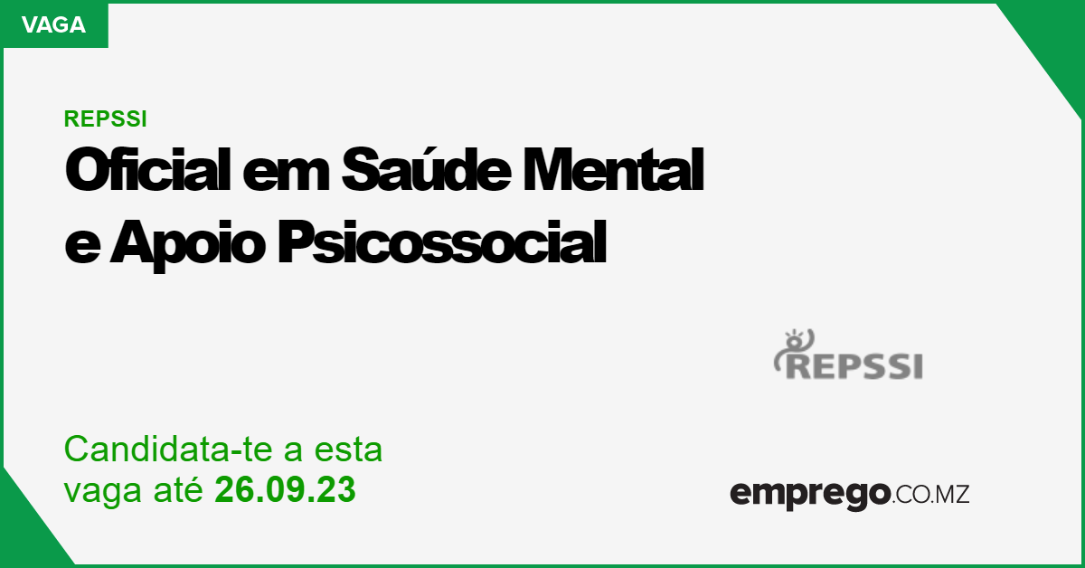 Repssi Oficial Em Sa De Mental E Apoio Psicossocial Cabo Delgado