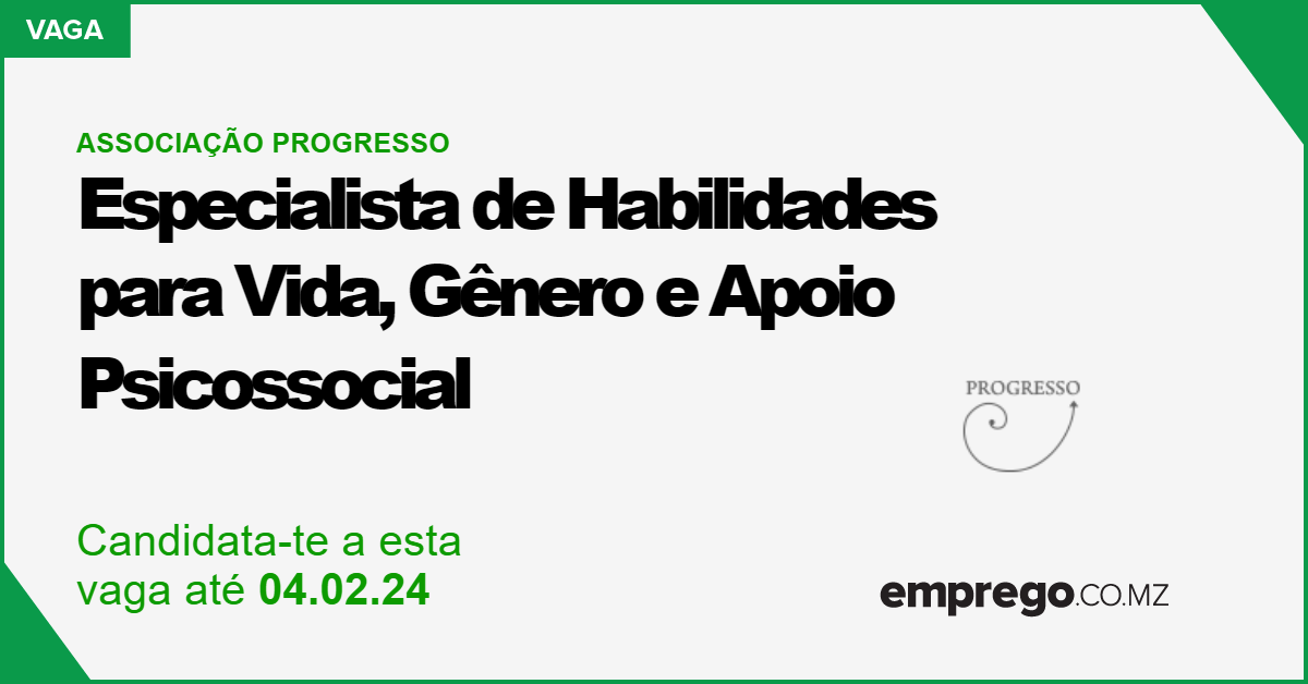 AssociaÇÃo Progresso Especialista De Habilidades Para Vida Gênero E